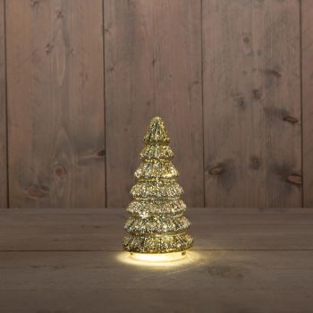 Kerstboom 10led 18.5x9.5cm goud