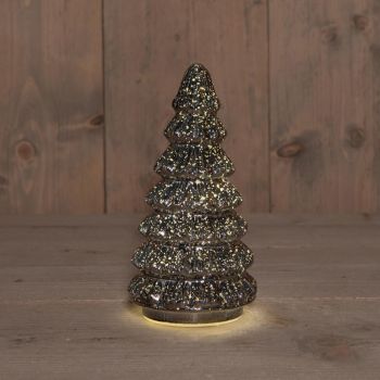 Kerstboom 10led 18.5x9.5cm antr