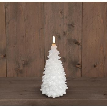 Anna's Collectie LED-kaars 3D-vlam kerstboom 9,5x20cm wit 1 stuks