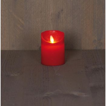 Anna's collectie LED-kaars vlam effect rustiek 7,5x10cm rood 1 stuk