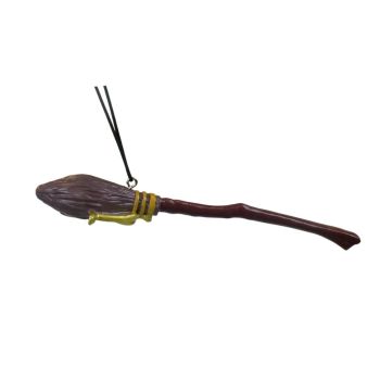 Kurt S. Adler kunststof kerstbal Harry Potter Broomstick 9cm bruin 