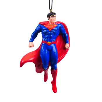 Kurt S. Adler kunststof kerstbal DC Comics Superman 10cm rood, blauw 