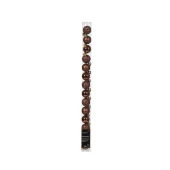 Decoris kunststof kerstbal 3cm espresso 14 stuks