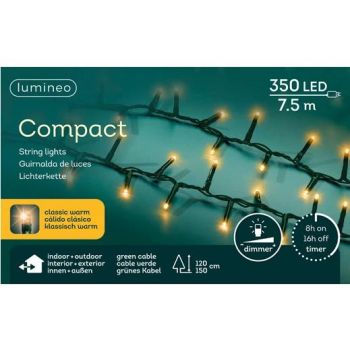 Lumineo kerstboomverlichting 7,5 meter 350LED classic warm buiten