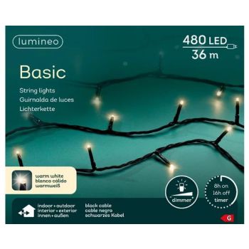 Lumineo kerstboomverlichting 36 meter 480LED warm wit buiten