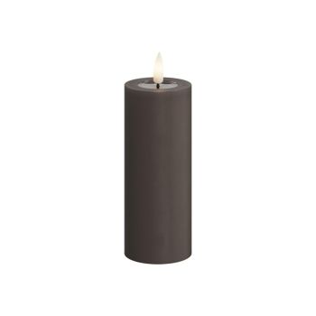 Deluxe Homeart LED kaars real flame 5x12.5cm mocca