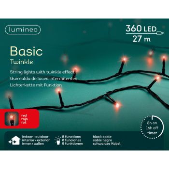 Led basisverlichting twinkelt buiten 360led 27m rood