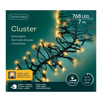 Kerstverlichting 768 LED cluster extra warm wit 6 meter