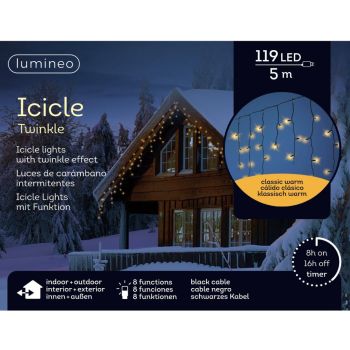 Lumineo ijspegel kerstverlichting LED 5 meter x 50 cm zwart