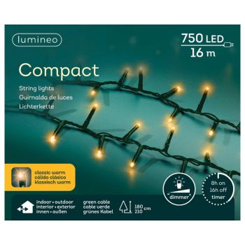 Kerstverlichting 750 LED microcluster classic warm wit 16 meter