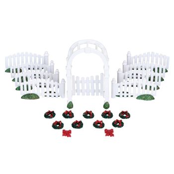 Lemax plastic arbor & picket fences w/decorations s/20 General 2010