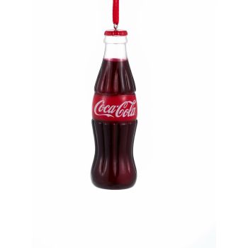 Kurt S. Adler kunststof kerstbal Coca-Cola fles 10cm bruin 