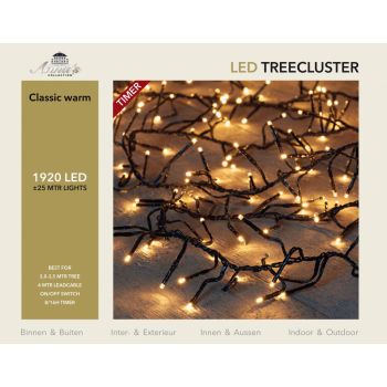 Kerstverlichting 1920 LED treecluster classic warm 25 meter