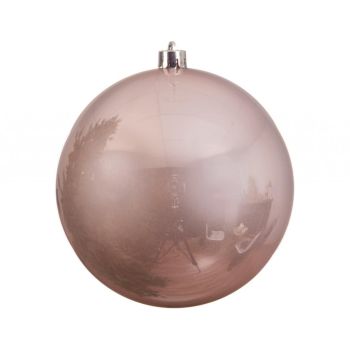 Decoris kunststof kerstbal 20 cm roze 1 stuks