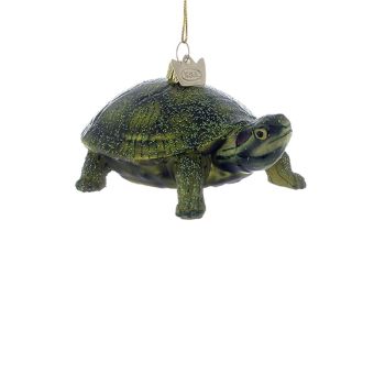 Kurt S. Adler glazen kerstbal schildpad 10cm groen 